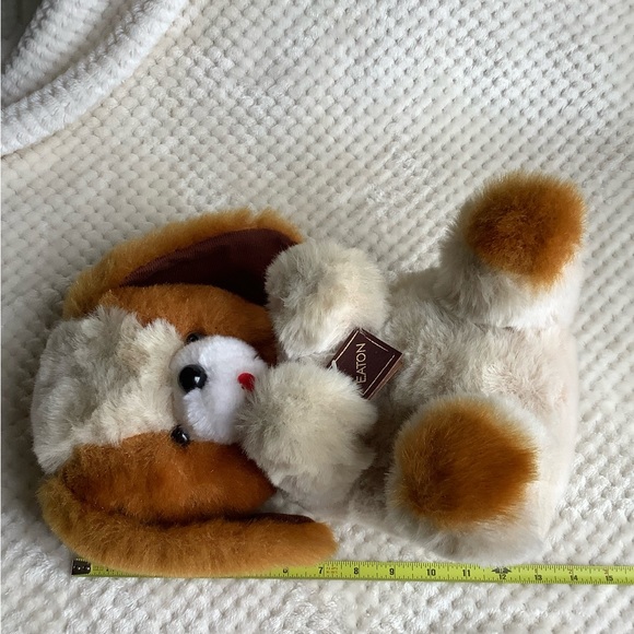 Vintage EATON Plush Dog 13.5 inch Sitting Stuffed Animal Dog w EATON Chest Tag - Picture 12 of 15